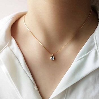 Beautiful Waterdrop 925 Sterling Silver Necklace