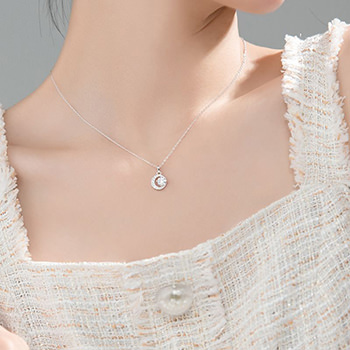 CZ Round 925 Sterling Silver Necklace