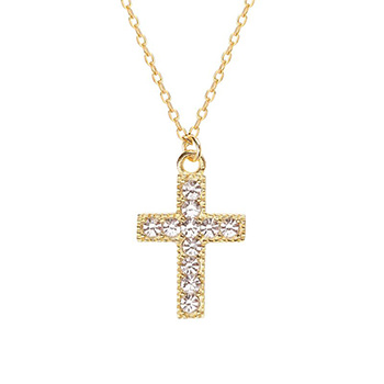 Fashion CZ Cross 925 Sterling Silver Necklace