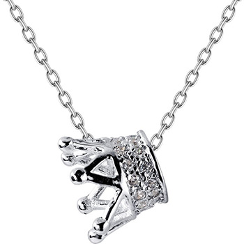 Anniversary CZ Crown 925 Sterling Silver Necklace