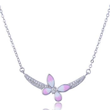 Butterfly CZ 925 Sterling Silver Adjustable Necklace