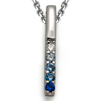 Blue White Cubic 925 Sterling Silver CZ Necklace