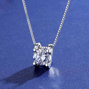 Classic Round 8/10/16 Facet CZ 925 Sterling Silver Necklace