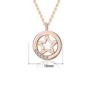 Casual Hollow Star CZ 925 Sterling Silver Necklace