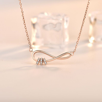 Hot CZ Infinite Love 925 Sterling Silver Necklace