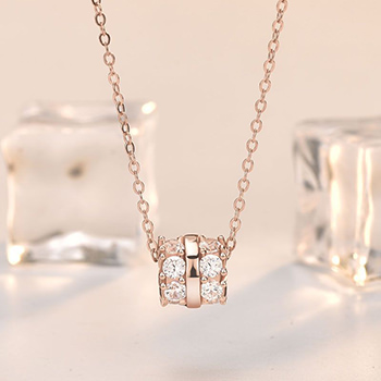 CZ Lucky Beads 925 Sterling Silver Necklace