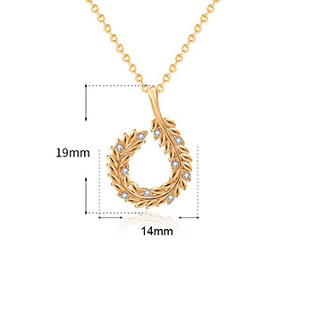 CZ Wheat Ear Circle 925 Sterling Silver Necklace