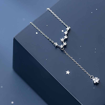 Girl CZ Big Dipper Stars 925 Sterling Silver Necklace