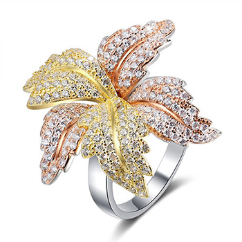 High Class CZ Opening Flower 925 Sterling Silver Ring