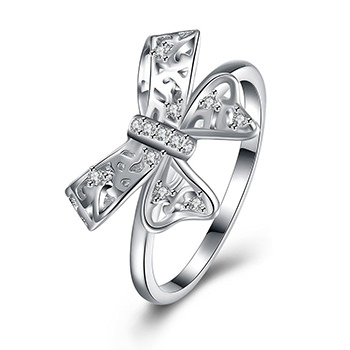 Bowknot CZ Sweet 925 Sterling Silver Ring