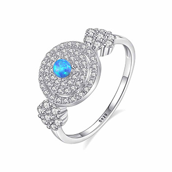 Elegant Micro Setting Cubic Zirconia Round 925 Sterling Silver Ring