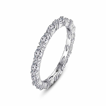 Office Oval Cubic Zirconia 925 Sterling Silver Ring