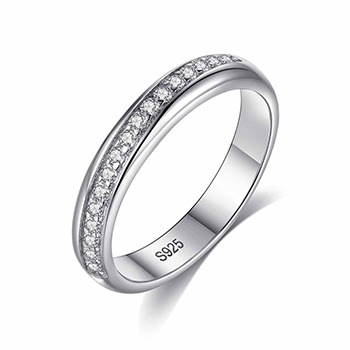 Minimalism OL Office Cubic Zirconia 925 Sterling Silver Ring