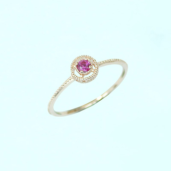 Pink Cubic Zirconia Lace 925 Sterling Silver Hallow Ring