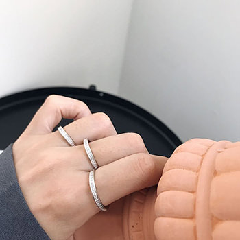 Minimalism CZ Circle 925 Sterling Silver Ring