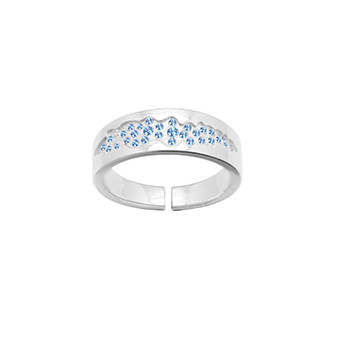 Beautiful Blue CZ Star River 925 Sterling Silver Adjustable Ring