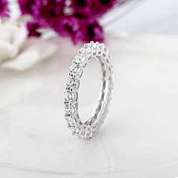 Fashion Shining CZ Circle 925 Sterling Silver Ring