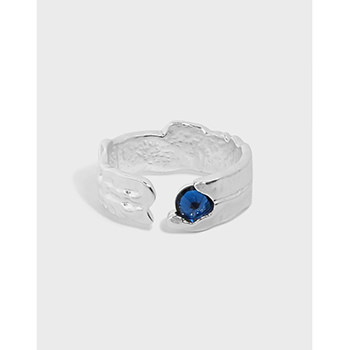 Friend Irregular Round CZ  925 Sterling Silver Adjustable Ring