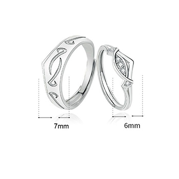 Fashion CZ Candy Pattern 925 Sterling Silver Adjustable Promise Ring