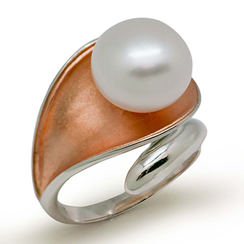 Natural White Pearl 925 Sterling Silver Adjustable Ring