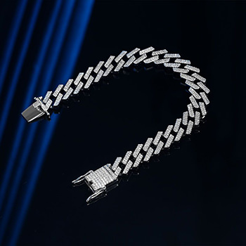 Men's Fashion Cubic Hollow Chain 925 Sterling Silver Bracelet