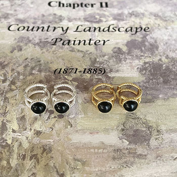 Lady Round Black Agate 925 Sterling Silver Hoop Earrings