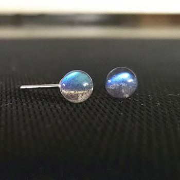 Natural Moonstone Beads 925 Sterling Silver Studs Earrings