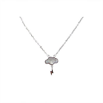 Fashion Shell of Mother Lightning Cloud 925 Sterling Silver Necklace