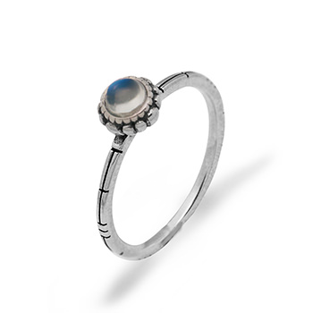 Daisy 925 Sterling Silver Blue Ray Sri Lanka Moonstone Flower Ring