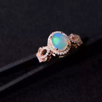 Trendy CZ Austrian Natural Opal Solid 925 Sterling Silver Adjustable Ring