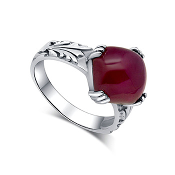 Designer Vintage Wine Red Create Ruby 925 Sterling Silver Ring