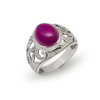 Royal Style Sweet Solid 925 Sterling Silver Created Oval Ruby Ring