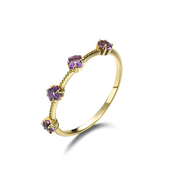 Elegant Natural Amethyst 925 Sterling Silver Ring