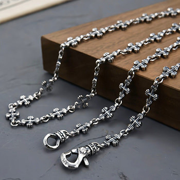 Vintage Cross Men Fashion 925 Sterling Silver Necklace