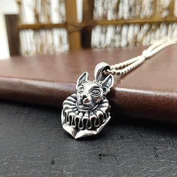 Vintage Bulldog Head 925 Sterling Silver Men DIY Pendant