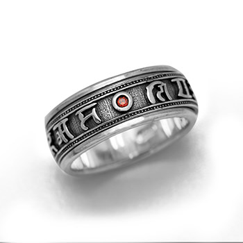 Vintage Buddhism Blessing 925 Silver Good Luck Ring