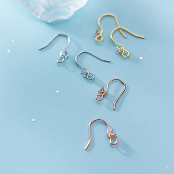 Simple CZ 925 Sterling Silver DIY Earring Hooks