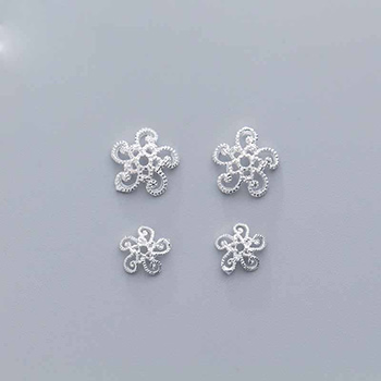 Sweet Hollow Flower DIY 925 Sterling Silver Cap