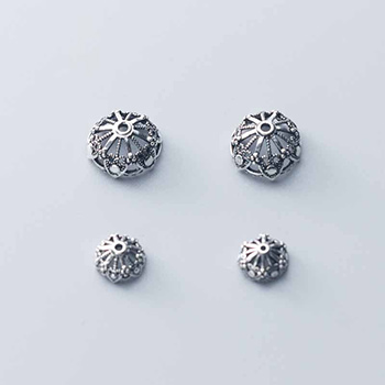 Vintage Hollow Flower Ball DIY 925 Sterling Silver Spacer