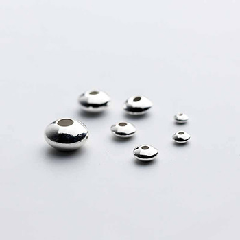 Simple Flat Beads DIY 925 Sterling Silver Spacer