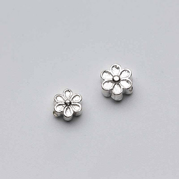 Cute Mini Flower DIY 925 Sterling Silver Spacer