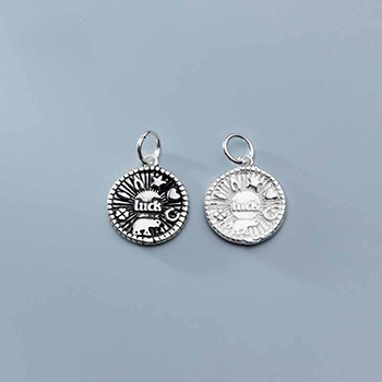 Fashion Luck Letters Heart Stars Animal Round 925 Sterling Silver DIY Charms