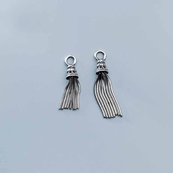 Vintage Snake Chian Tassels 925 Sterling Silver DIY Charms