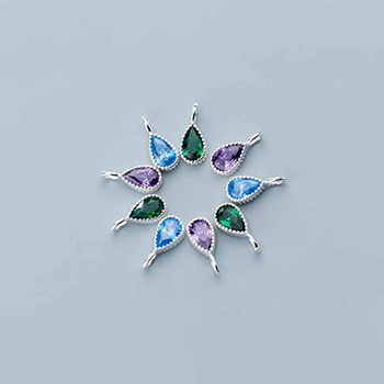 Beautiful Waterdrop Created Crystal 925 Sterling Silver DIY Charms