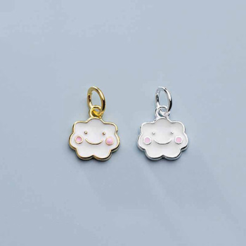 Cute Smile Cloud 925 Sterling Silver DIY Charms