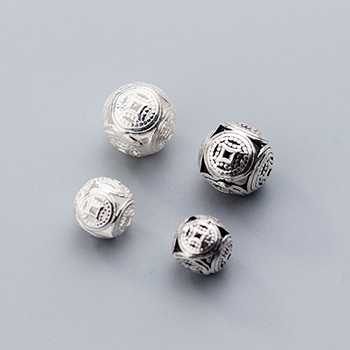 Retro Hollow Balls 925 Sterling Silver DIY Bead Caps