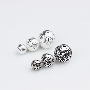 DIY Hollow Om Mani Padme Hum 925 Sterling Silver Beads