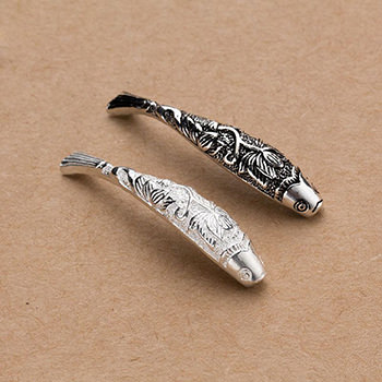 Lotus Fish Bend Solid 925 Sterling Silver DIY Tubes