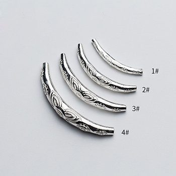 Simple Flowers Bend Solid 925 Sterling Silver DIY Tubes