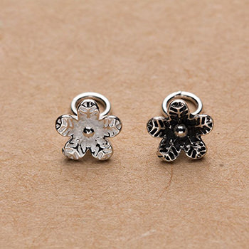 Trendy Flower 925 Silver DIY Charm